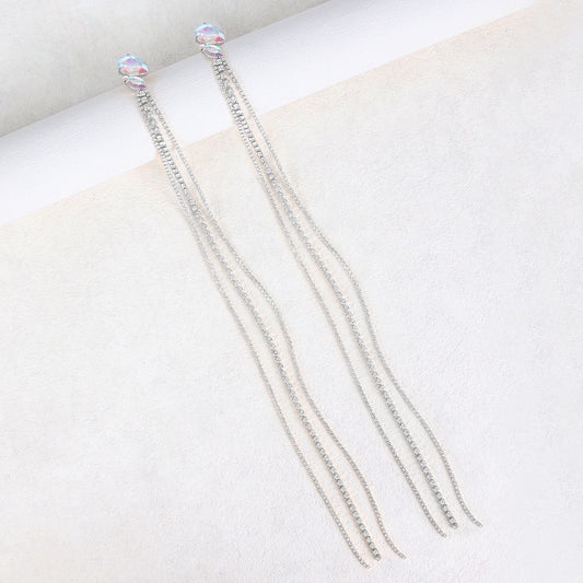 Ladies' earrings, extra long tassels, very personalized and beautiful, suitable for pairing with various dresses