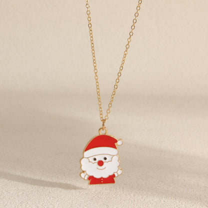 Christmas decorations.A Santa Claus necklace+a pair of Santa Claus earrings, can be paired with any outfit, very beautiful