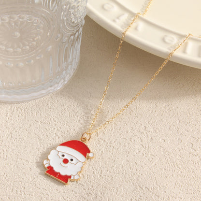 Christmas decorations.A Santa Claus necklace+a pair of Santa Claus earrings, can be paired with any outfit, very beautiful