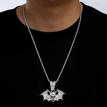 1 Skull necklace, Halloween hip-hop style, three colors, no fading, Fried Dough Twists necklace