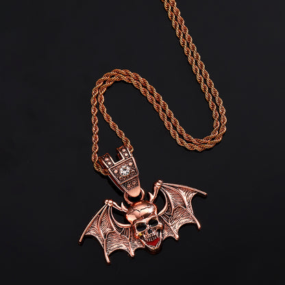 1 Skull necklace, Halloween hip-hop style, three colors, no fading, Fried Dough Twists necklace